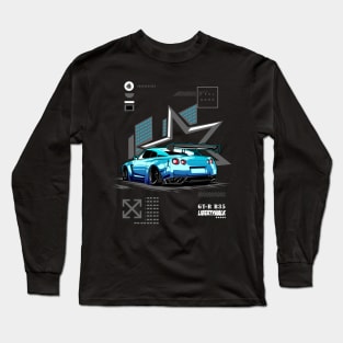 R35 GT-R godzilla jdm vector art Long Sleeve T-Shirt